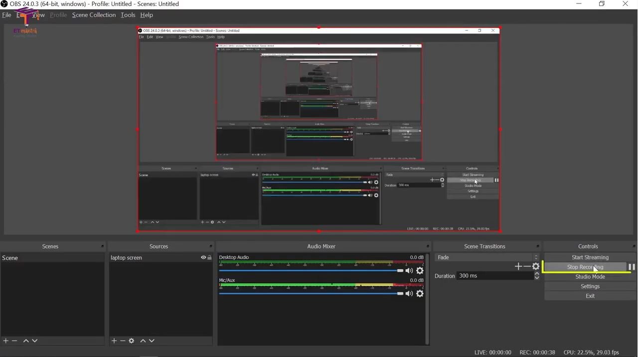 Stop Recording in OBS